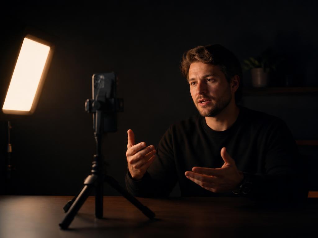 Creator beim Aufnehmen eines Videos